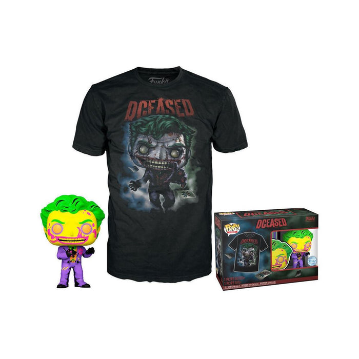 Funko Pop! & Tee (Adult): Comic Cover DC - The Joker (Blacklight) (Special Edition) Vinyl Figure & T-Shirt (L)-0