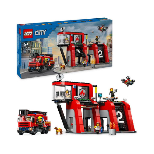 LEGO® City_ Fire Station with Fire Truck Playset (60414)-0