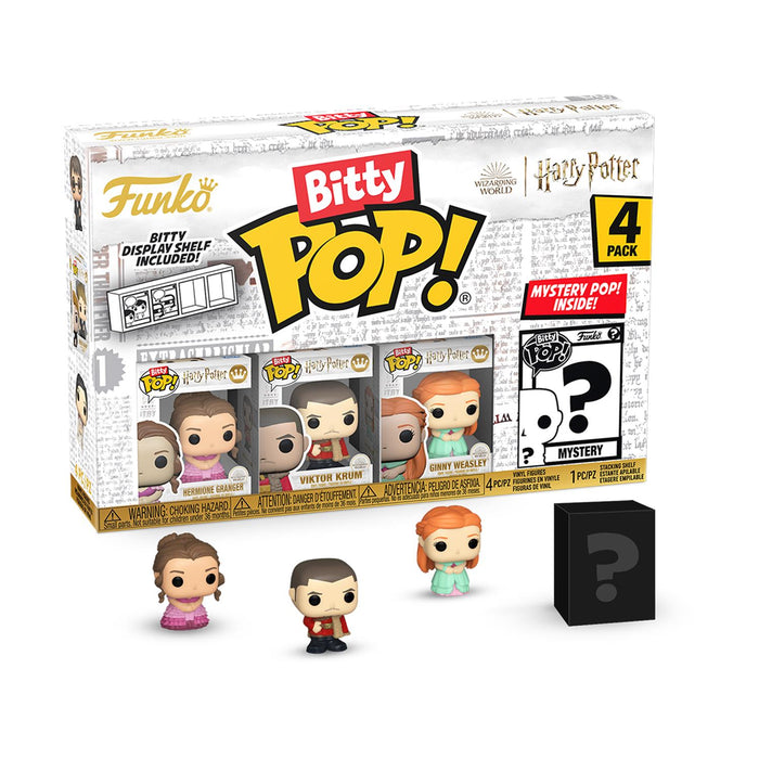 Funko Bitty Pop! 4-Pack: Harry Potter Goblet of Fire - Hermione Granger, Viktor Krum, Ginny Weasley, Mystery Pop! Vinyl Figures-0