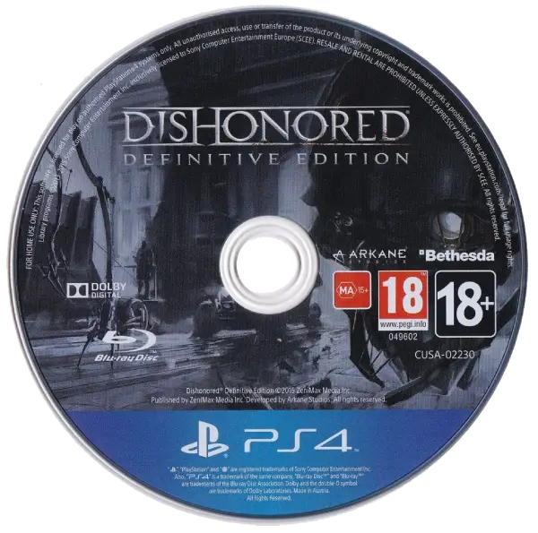 Dishonored - Definitive Edition (USED) | "DISC Only" - PS4 (RESTART)