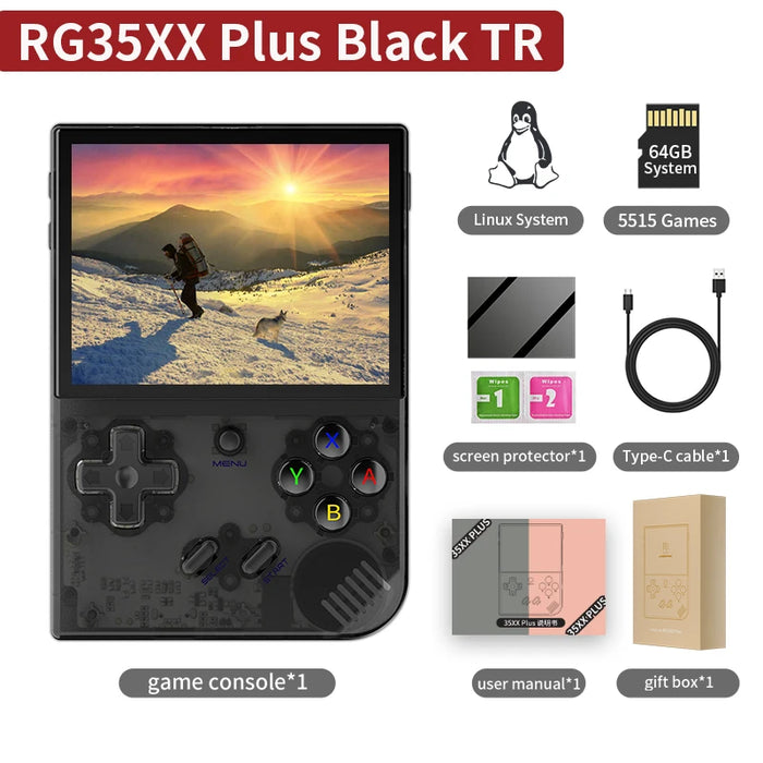 ANBERNIC RG35XX Plus/RG35XX Console di gioco portatile retrò Schermo IPS da 3,5′′ Lettore di videogiochi portatile Linux Supporto HD-MI TV Outpu