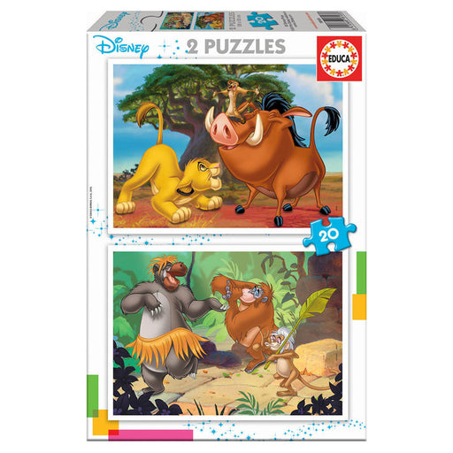 Disney Animals Lion King + Jungle Book puzzle 2x20pcs-0