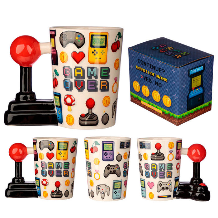 Game Over Joystick Pixel shaped handle mug-5