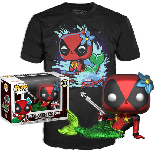 Set figure POP & Tee Marvel Deadpool Mermaid Exclusive-0