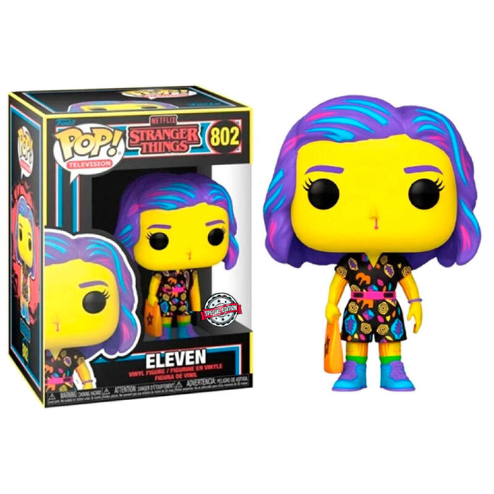 POP figure Stranger Things Eleven in Mall Outfit Black Light Exclusive-2