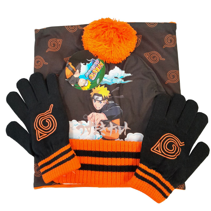 Naruto snood, hat and gloves set-0