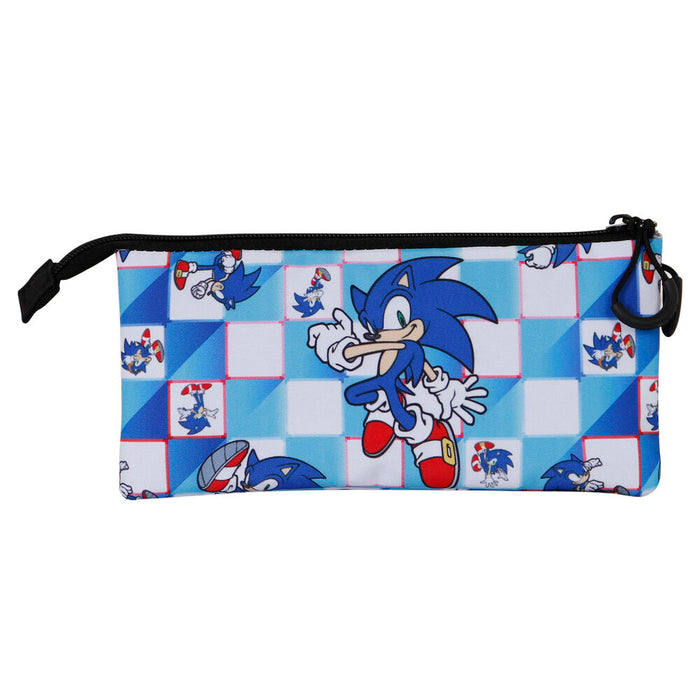 Sonic The Hedgehog Blue Lay triple pencil case-0