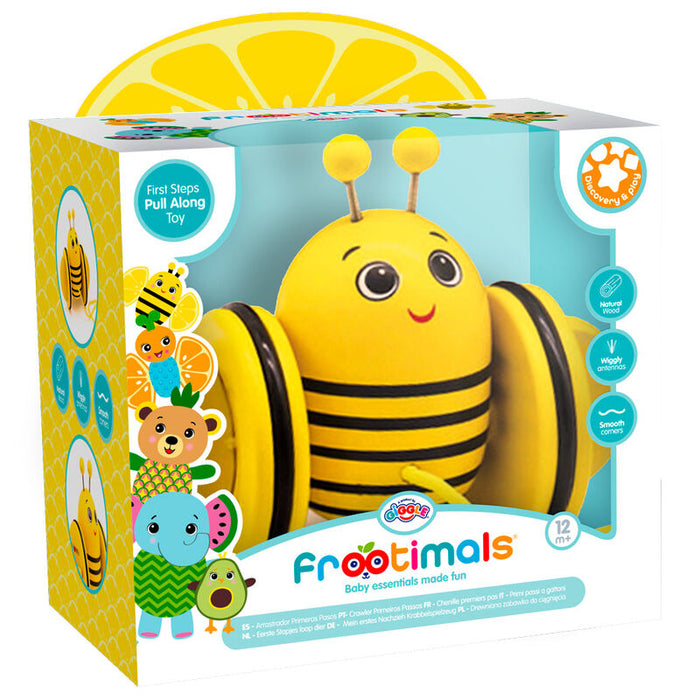 Frootimals Bizzy Lemonbee wooden first steps pull along toy-2