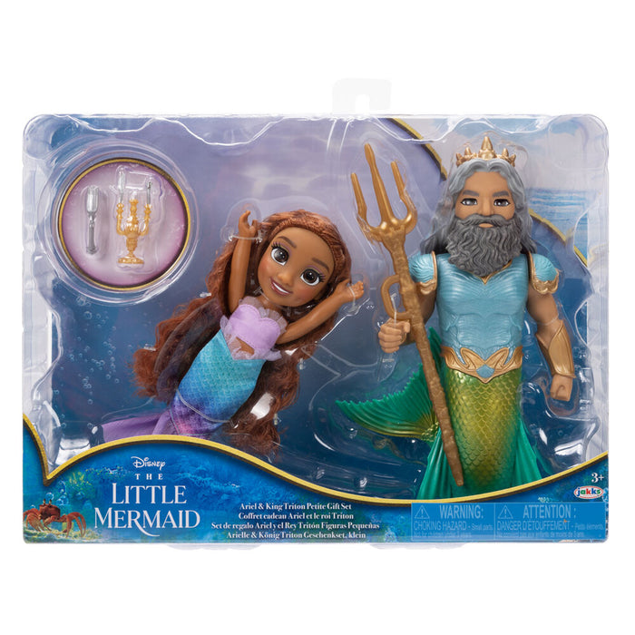 Disney The Little Mermaid Ariel + Triton doll 15cm-0