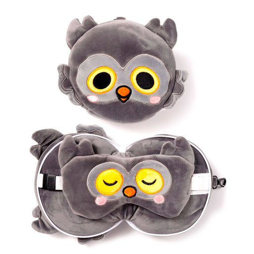 Relaxeazzz Adoramals Winston Owl travel pillow eye mask-0