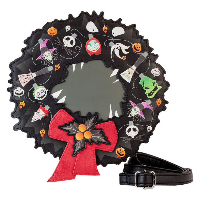 Loungefly Disney Nightmare Before Christmas Wreath String Lights Glow crossbody bag-0