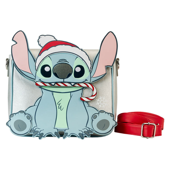 Loungefly Disney Stitch Holiday glitter crossbody bag-0