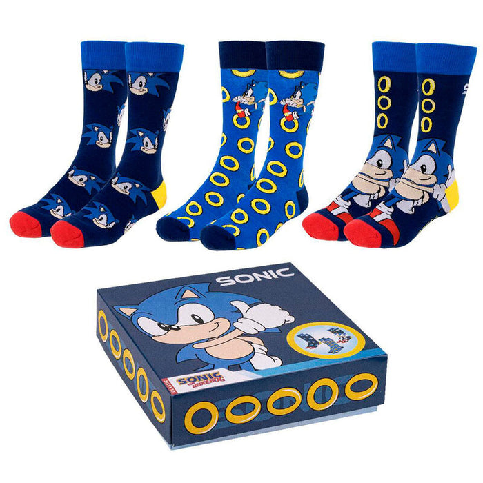 Sonic the Hedgehog pack 3 adult socks-0