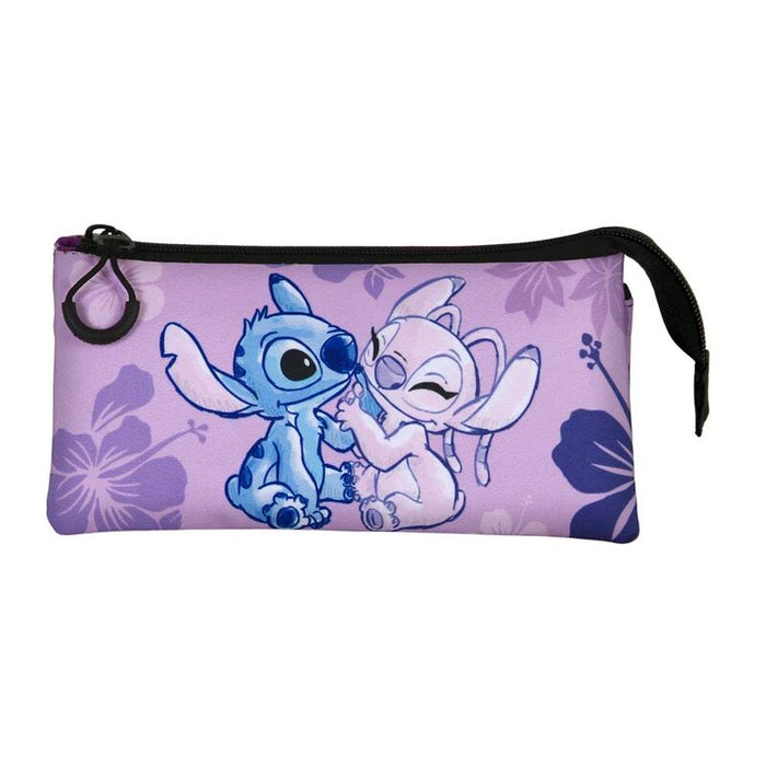 Disney Stitch Stitch & Angel triple pencil case-0