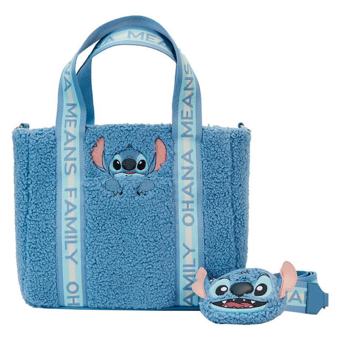 Loungefly Disney Stitch plush tote bag with coin bag-0