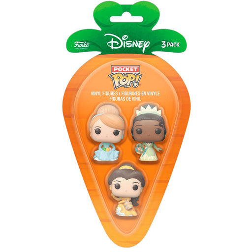 Carrot Pocket POP blister 3 figures Disney Princess Cinderella Tiana Bella easter-0