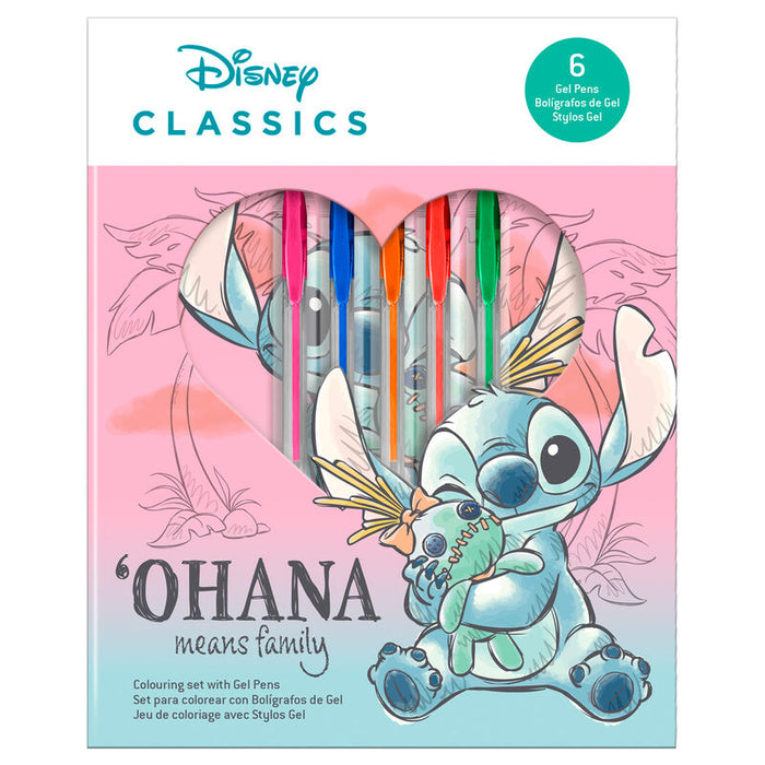 Disney Stitch notebook + 6 gel pens set-0