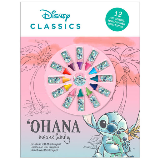 Disney Stitch notebook + 12 crayons set-0