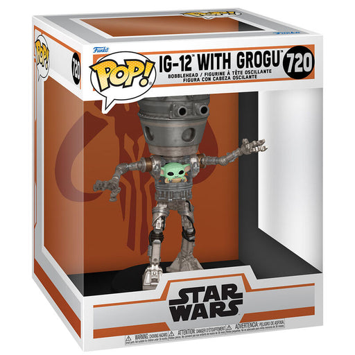 POP figure Deluxe Star Wars The Mandalorian IG-12 with Grogu-0