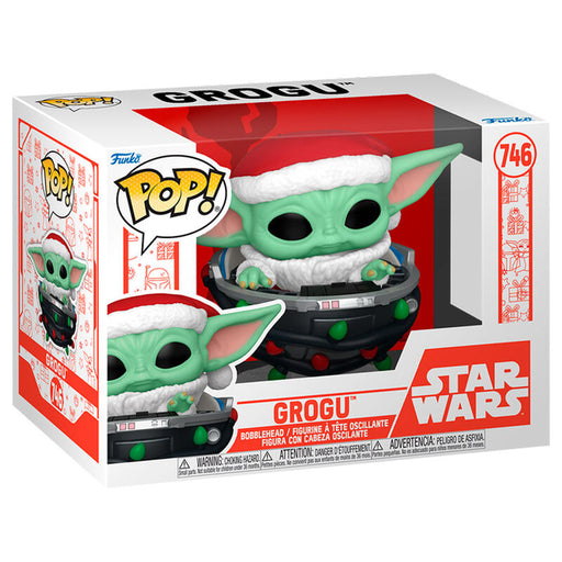 POP figure Star Wars Grogu with Santa Hat in Pram-0