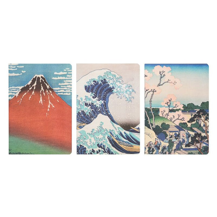 The Great Wave of Kanagawa Hokusai pack 3 A5 notebooks-1