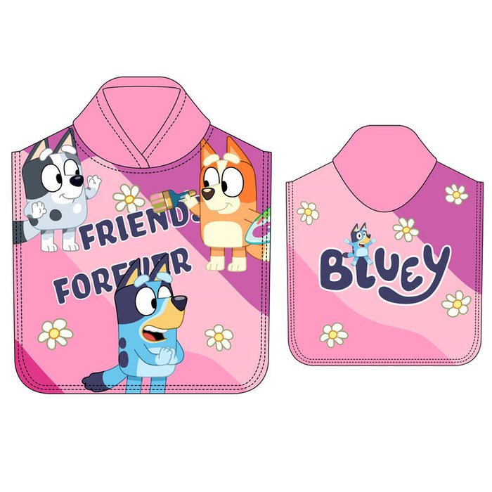 Bluey microfibre poncho towel-0