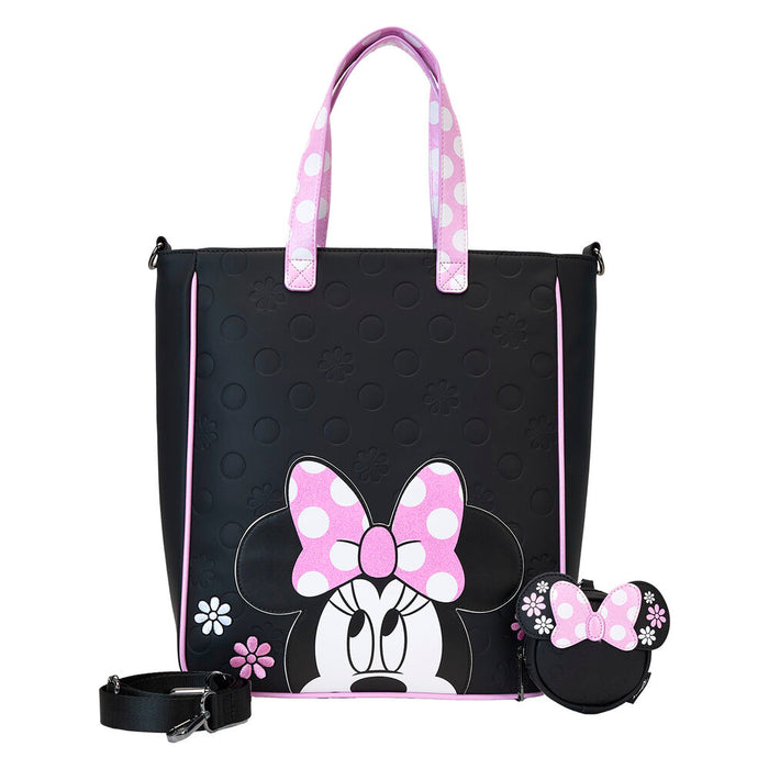 Loungefly Disney Minnie Floral Rock the Dots tote bag with coin bag-0