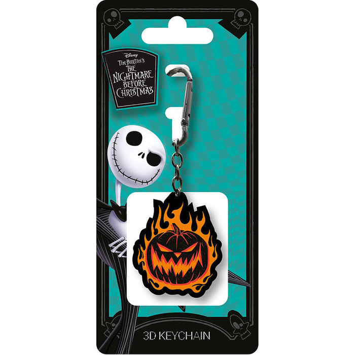 Disney Nightmare Before Christmas Pumpkin in flames 3D keychain-0