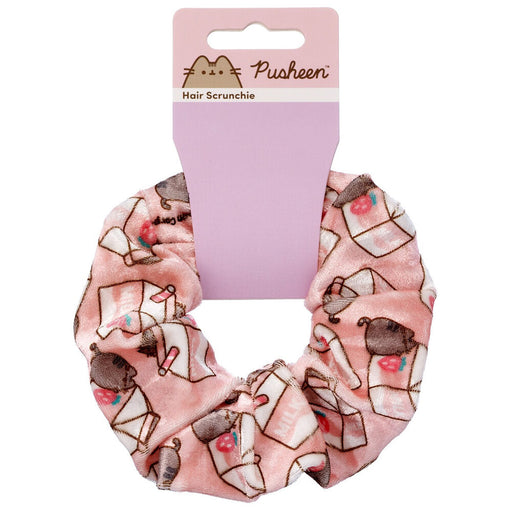 Pusheen Strawberry Milk scrunchie-1