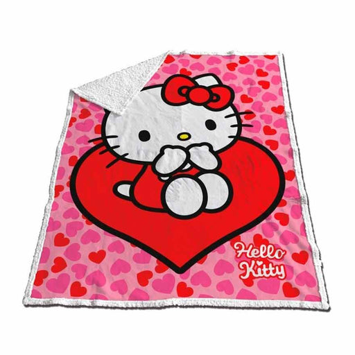 Hello Kitty Coral sherpa blanket 120x150cm-1