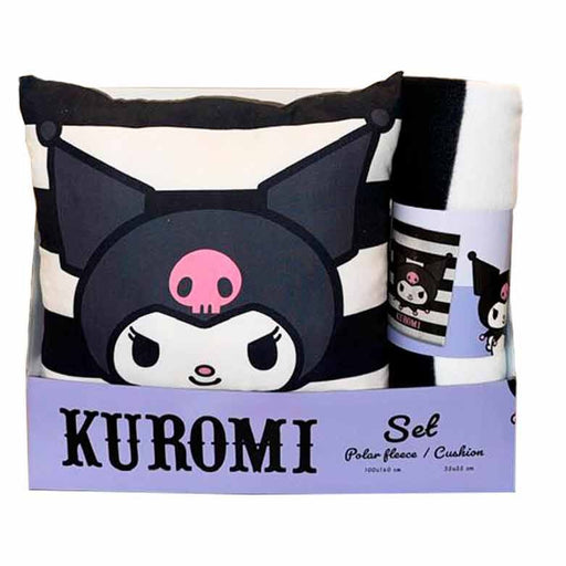 Hello Kitty Kuromi polar blanket + cushion set-1