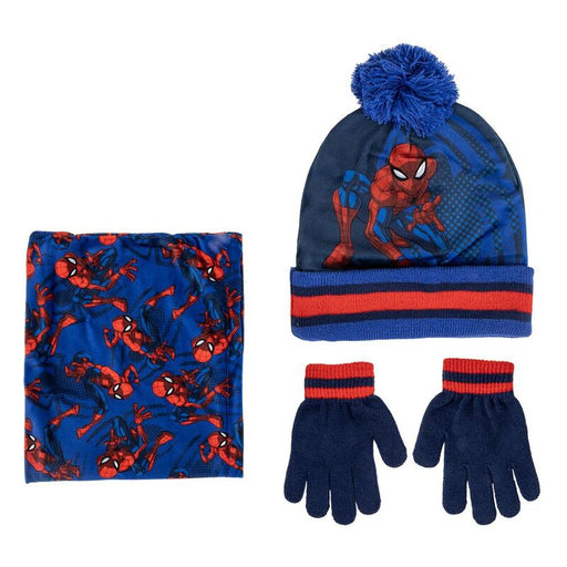 Marvel Spiderman winter set snood hat gloves-1