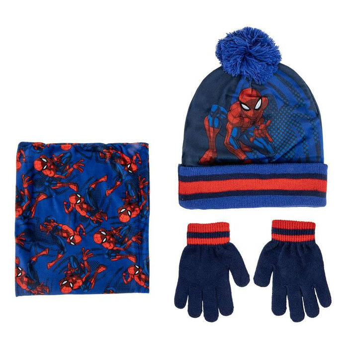 Marvel Spiderman winter set snood hat gloves-1
