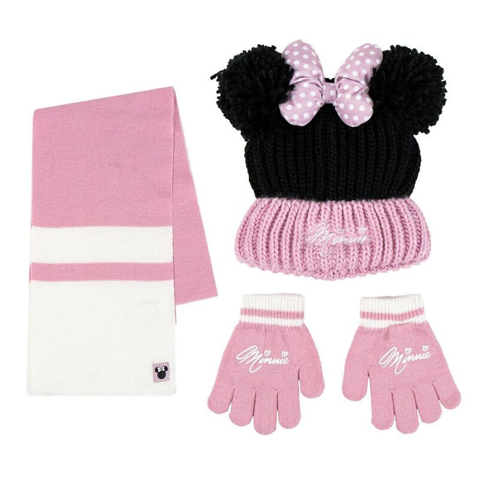 Disney Minnie winter set snood hat gloves-1