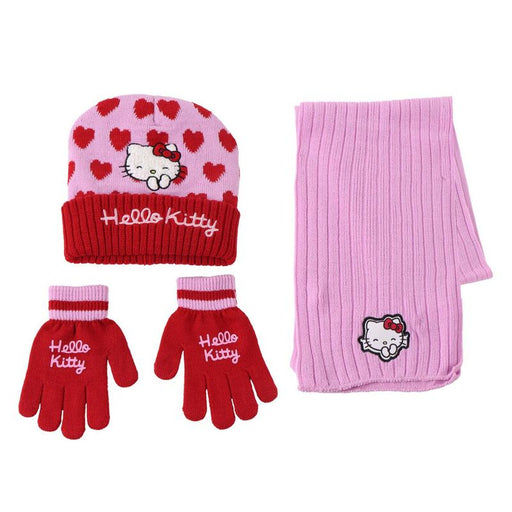 Hello Kitty winter set snood hat gloves-1