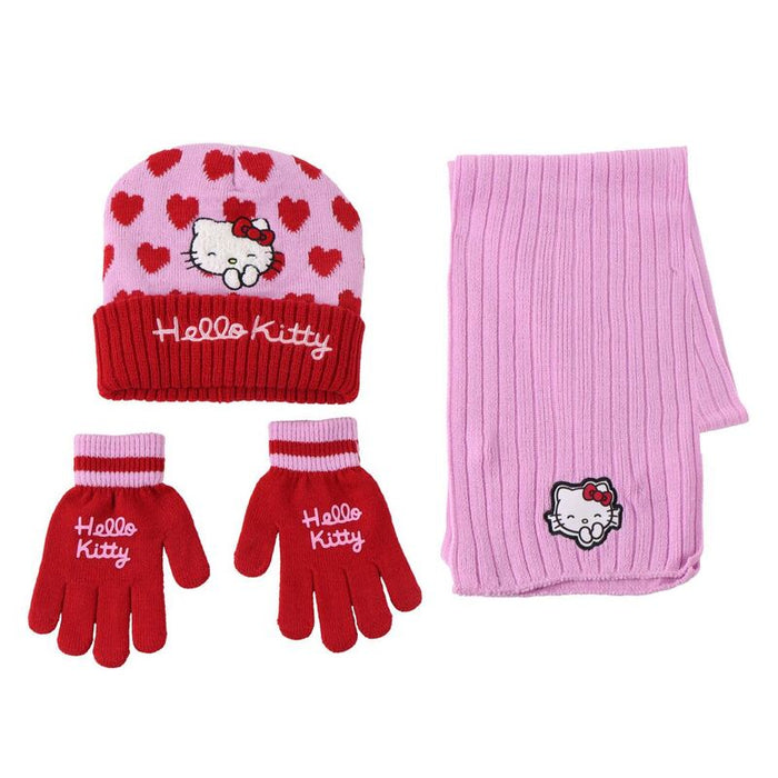 Hello Kitty winter set snood hat gloves-1