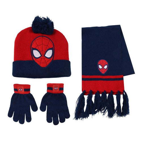 Marvel Spiderman winter set snood hat gloves-1