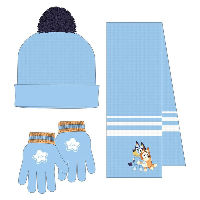Bluey winter set snood hat gloves-2