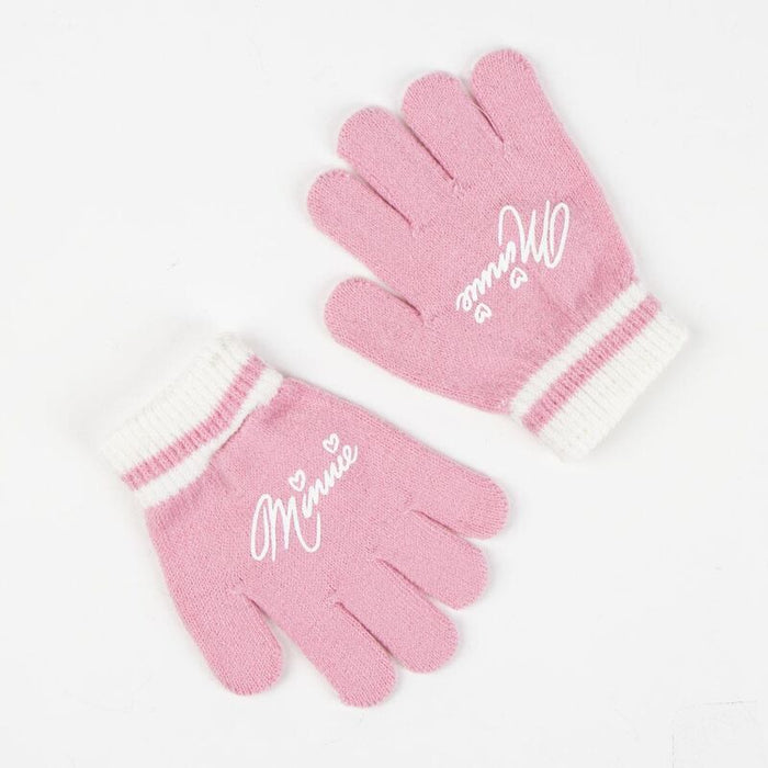 Disney Minnie winter set snood hat gloves-3