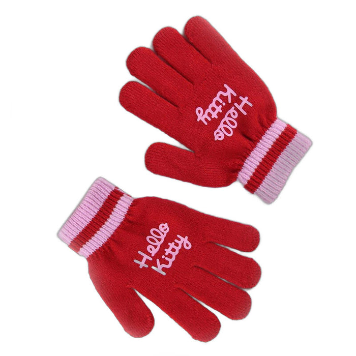 Hello Kitty winter set snood hat gloves-3