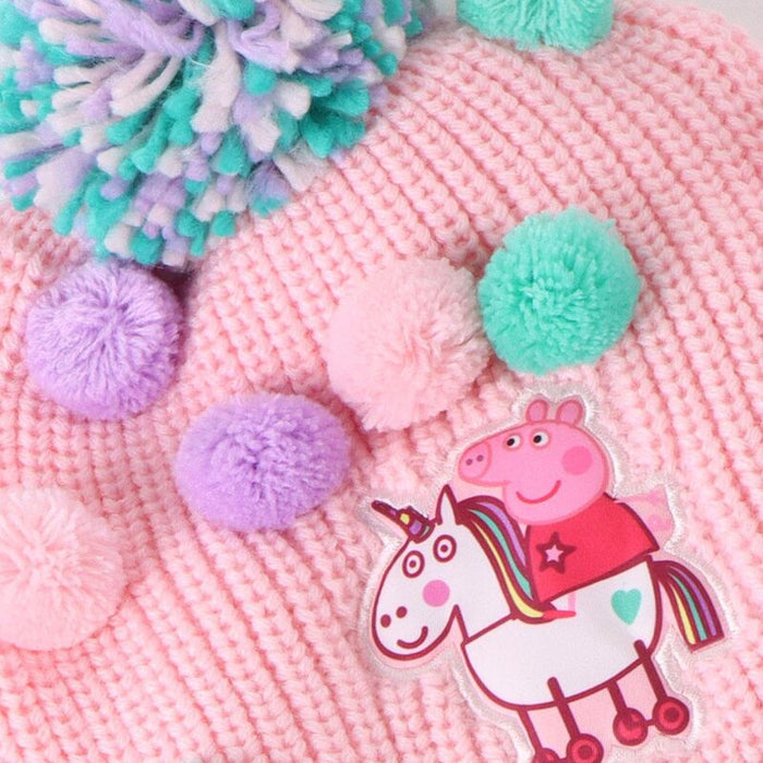 Peppa Pig winter set snood hat gloves-5