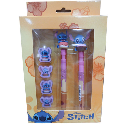 Disney Stitch Pen + Pencil + 4 erasers pack-1