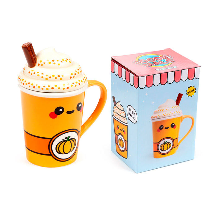 Foodiemals Latte pumpkin mug with lid 325ml-5