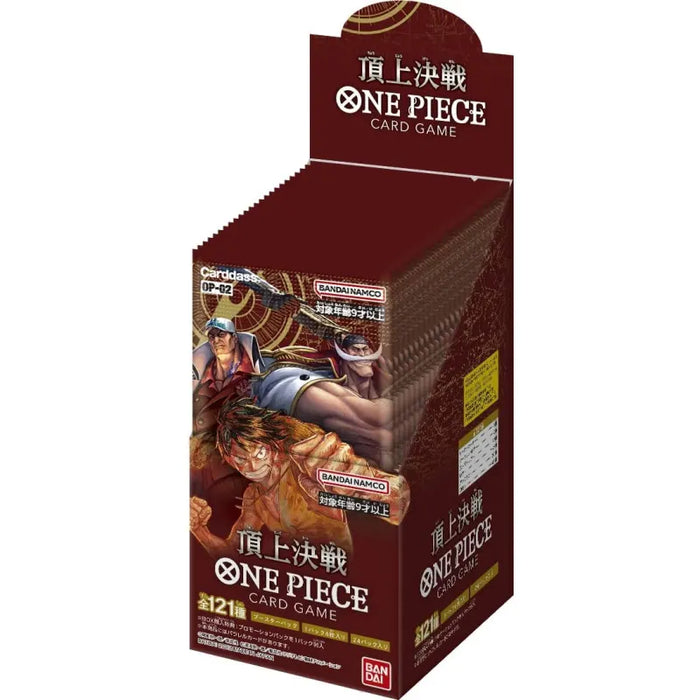 Bandai ONE PIECE Kartenspiel-Booster-Pack Paramount War OP-02 Booster-Box (Set mit 24 Packs)