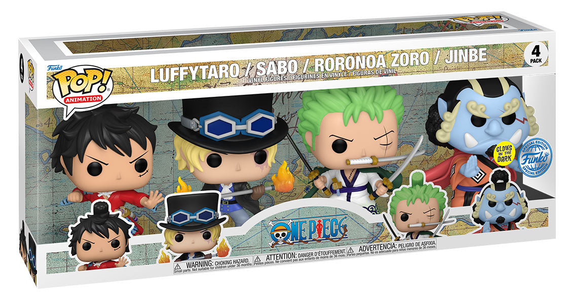 FUNKO POPS One Piece 4 Pack GLOW