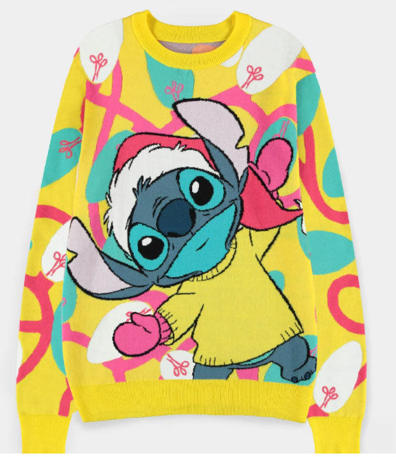 Maglione Natale Disney Stitch Fluo M