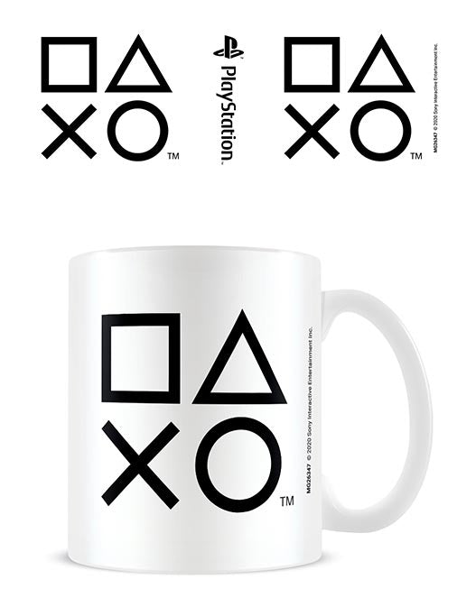 Tasse mit PlayStation-Symbolen