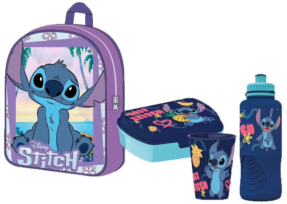 Zaino + Gift Set 3 in 1 Disney Stitch Spiaggia Viola