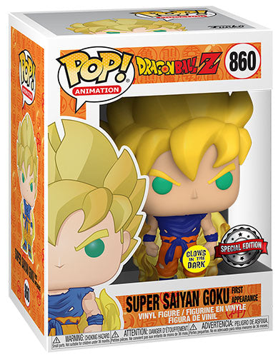 FUNKO POP Dragon Ball Z Super Saiyan Goku (First) GLOW 860