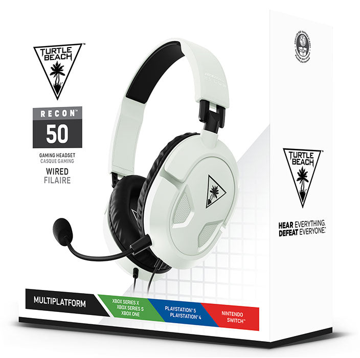 TURTLEBEACH Kabelgebundene Gaming-Kopfhörer Recon 50 Schwarz Weiß